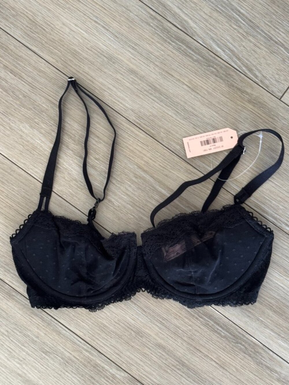 Demi Sheer Unlined Black Lace Bra
